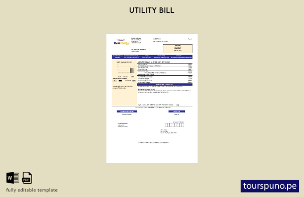 lista para imprimir la plantilla de factura de servicios públicos de USA Think E